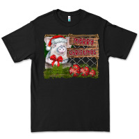 Black merry Christmas pig Premium Tee - CowhideDigitalArt