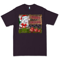 Plum merry Christmas pig Premium Tee - CowhideDigitalArt