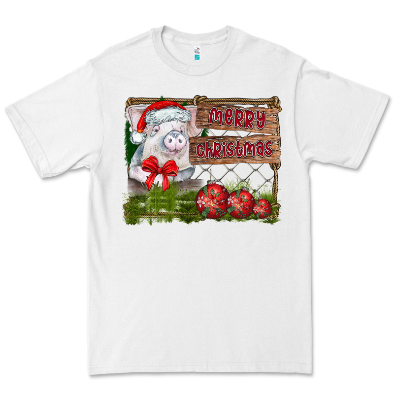 Merry Christmas Pig Premium Tee by CowhideDigitalArt | Teevron
