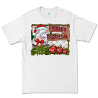 White merry Christmas pig Premium Tee - CowhideDigitalArt
