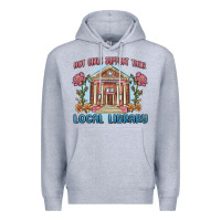 Heather Grey hot girls support their local library Premium Hoodie - MaliasSmallBusiness