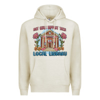 Oatmeal Heather hot girls support their local library Premium Hoodie - MaliasSmallBusiness