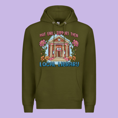 Premium Hoodie hot girls support their local library