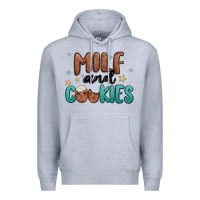 Heather Grey milf and cookies Premium Hoodie - MaliasSmallBusiness