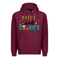 Burgundy milf and cookies Premium Hoodie - MaliasSmallBusiness