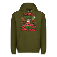Army Green there's some ho's ho's ho's in this house Premium Hoodie - MaliasSmallBusiness