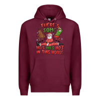 Burgundy there's some ho's ho's ho's in this house Premium Hoodie - MaliasSmallBusiness