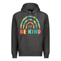 Charcoal Heather be kind autism Premium Hoodie - MaliasSmallBusiness