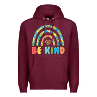 Burgundy be kind autism Premium Hoodie - MaliasSmallBusiness
