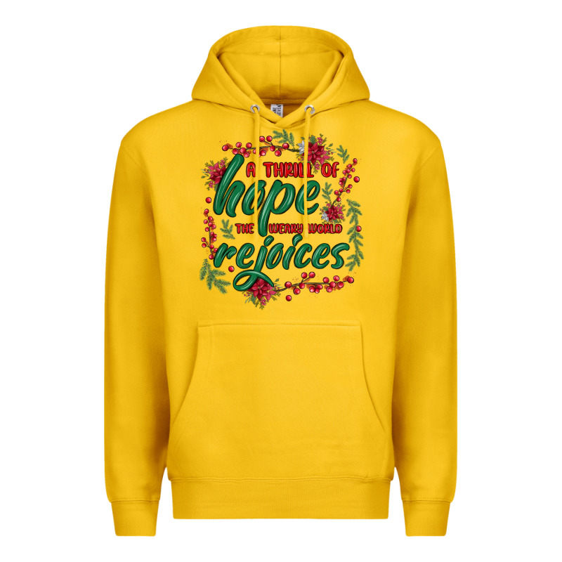A Thrill Of Hope The Weary World Rejoices Premium Hoodie by MaliasSmallBusiness | Teevron