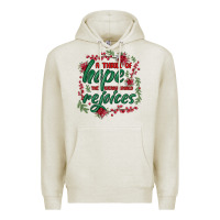 Oatmeal Heather a thrill of hope the weary world rejoices Premium Hoodie - MaliasSmallBusiness