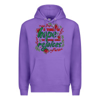 Purple a thrill of hope the weary world rejoices Premium Hoodie - MaliasSmallBusiness