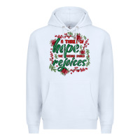 White a thrill of hope the weary world rejoices Premium Hoodie - MaliasSmallBusiness