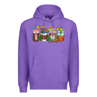Purple cinco de mayo coffee cups Premium Hoodie - AdoDesignShop