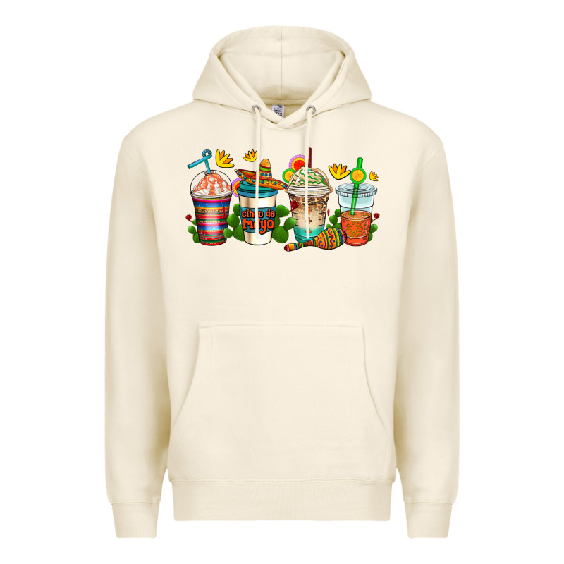 Cinco De Mayo Coffee Cups Premium Hoodie by AdoDesignShop | Teevron