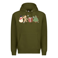 Army Green christmas gingerbread cookies Premium Hoodie - MaliasSmallBusiness