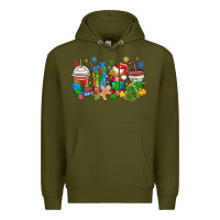 Army Green autism awareness christmas coffee Premium Hoodie - MaliasSmallBusiness