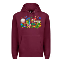 Burgundy autism awareness christmas coffee Premium Hoodie - MaliasSmallBusiness