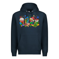 Navy autism awareness christmas coffee Premium Hoodie - MaliasSmallBusiness