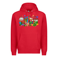 Red autism awareness christmas coffee Premium Hoodie - MaliasSmallBusiness
