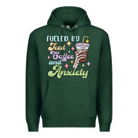 Sports Green fueled by iced coffee and anxiety Premium Hoodie - MaliasSmallBusiness