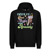 Black fueled by iced coffee and anxiety Premium Hoodie - MaliasSmallBusiness