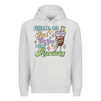 Dove Grey fueled by iced coffee and anxiety Premium Hoodie - MaliasSmallBusiness