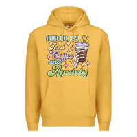 Mustard fueled by iced coffee and anxiety Premium Hoodie - MaliasSmallBusiness