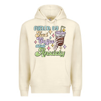 Sandshell fueled by iced coffee and anxiety Premium Hoodie - MaliasSmallBusiness