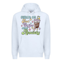 White fueled by iced coffee and anxiety Premium Hoodie - MaliasSmallBusiness