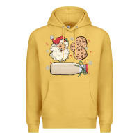 Antique Gold custom milk and cookies with santa Premium Hoodie - MaliasSmallBusiness