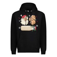 Black custom milk and cookies with santa Premium Hoodie - MaliasSmallBusiness