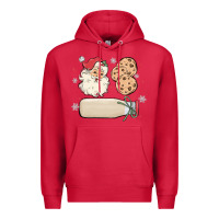 Cardinal custom milk and cookies with santa Premium Hoodie - MaliasSmallBusiness