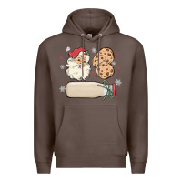 Coffee custom milk and cookies with santa Premium Hoodie - MaliasSmallBusiness