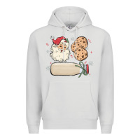 Dove Grey custom milk and cookies with santa Premium Hoodie - MaliasSmallBusiness