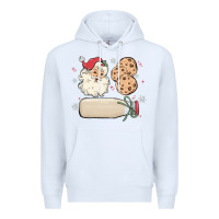 White custom milk and cookies with santa Premium Hoodie - MaliasSmallBusiness