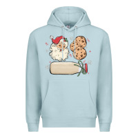 Blue Mist custom milk and cookies with santa Premium Hoodie - MaliasSmallBusiness