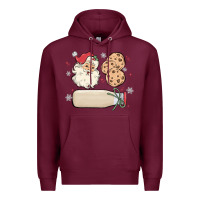 Burgundy custom milk and cookies with santa Premium Hoodie - MaliasSmallBusiness