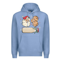 Colony Blue custom milk and cookies with santa Premium Hoodie - MaliasSmallBusiness