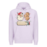 Lilac custom milk and cookies with santa Premium Hoodie - MaliasSmallBusiness