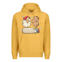 Mustard custom milk and cookies with santa Premium Hoodie - MaliasSmallBusiness