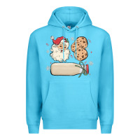 Ocean Blue custom milk and cookies with santa Premium Hoodie - MaliasSmallBusiness