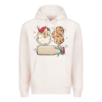 Pale Pink custom milk and cookies with santa Premium Hoodie - MaliasSmallBusiness