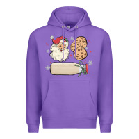 Purple custom milk and cookies with santa Premium Hoodie - MaliasSmallBusiness