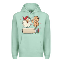 Seafoam custom milk and cookies with santa Premium Hoodie - MaliasSmallBusiness