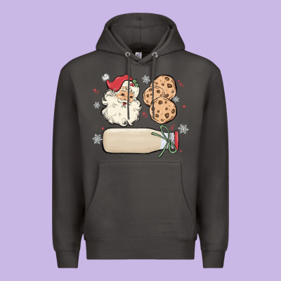 Premium Hoodie custom milk and cookies with santa