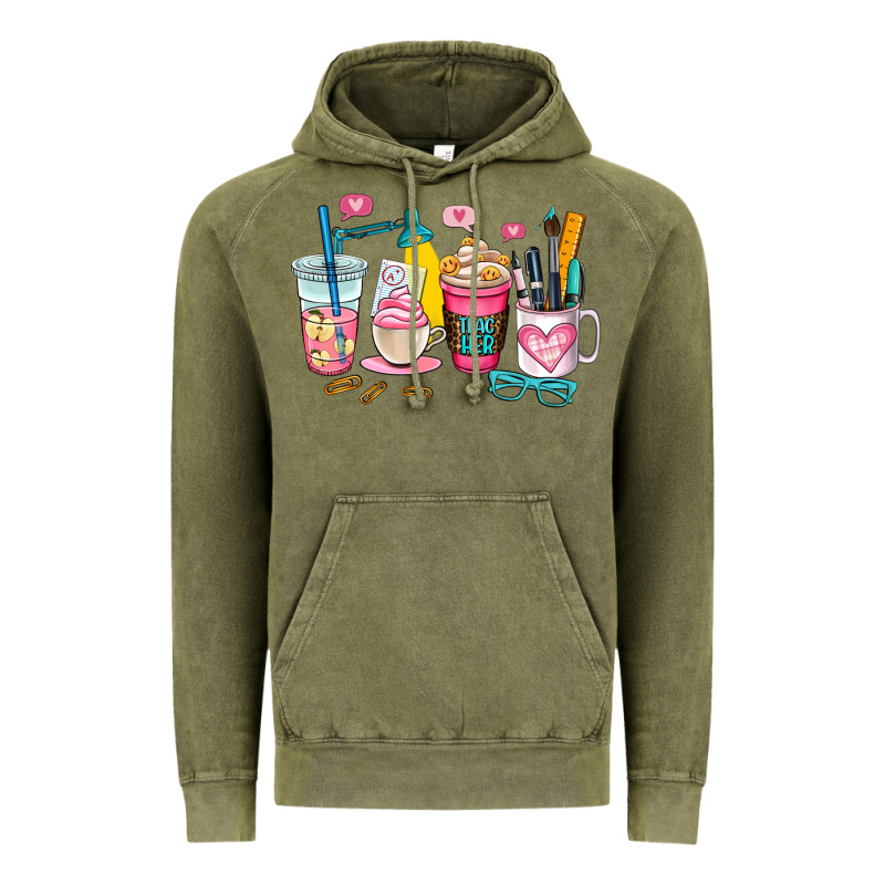 Teacher Coffee Cup Vintage Hoodie by AdoDesignShop | Teevron