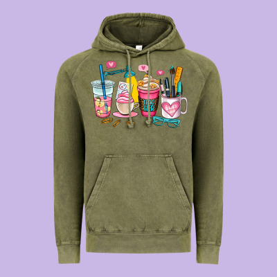 Teacher Coffee Cup Vintage Hoodie Designed By Adodesignshop
