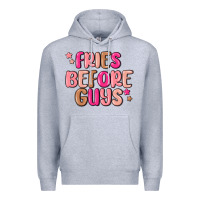 Heather Grey fries before guys Premium Hoodie - MaliasSmallBusiness
