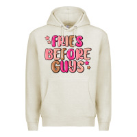 Oatmeal Heather fries before guys Premium Hoodie - MaliasSmallBusiness
